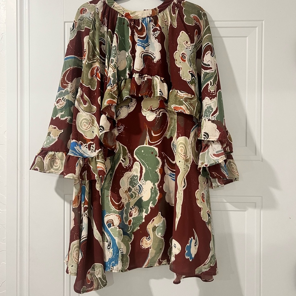 Multicolor Abstract Patterned Dress - image 1